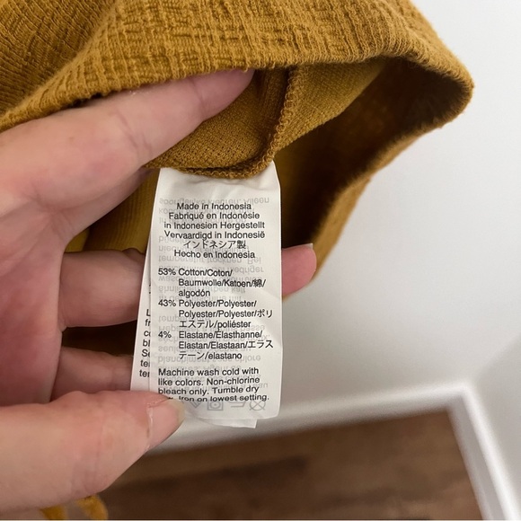 MADEWELL Blogger Fav Texture & Thread Puff-Sleeve Dress Mustard Yellow Size M - Picture 7 of 11